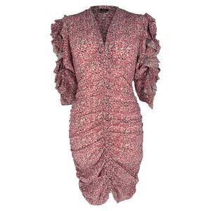Isabel Marant Andor Mini Dress in Pink Silk